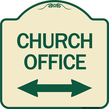 Signmission Church Parking W/ Bidirectional Arrow Heavy-Gauge Aluminum Sign, 18" x 18", TG-1818-24273 A-DES-TG-1818-24273
